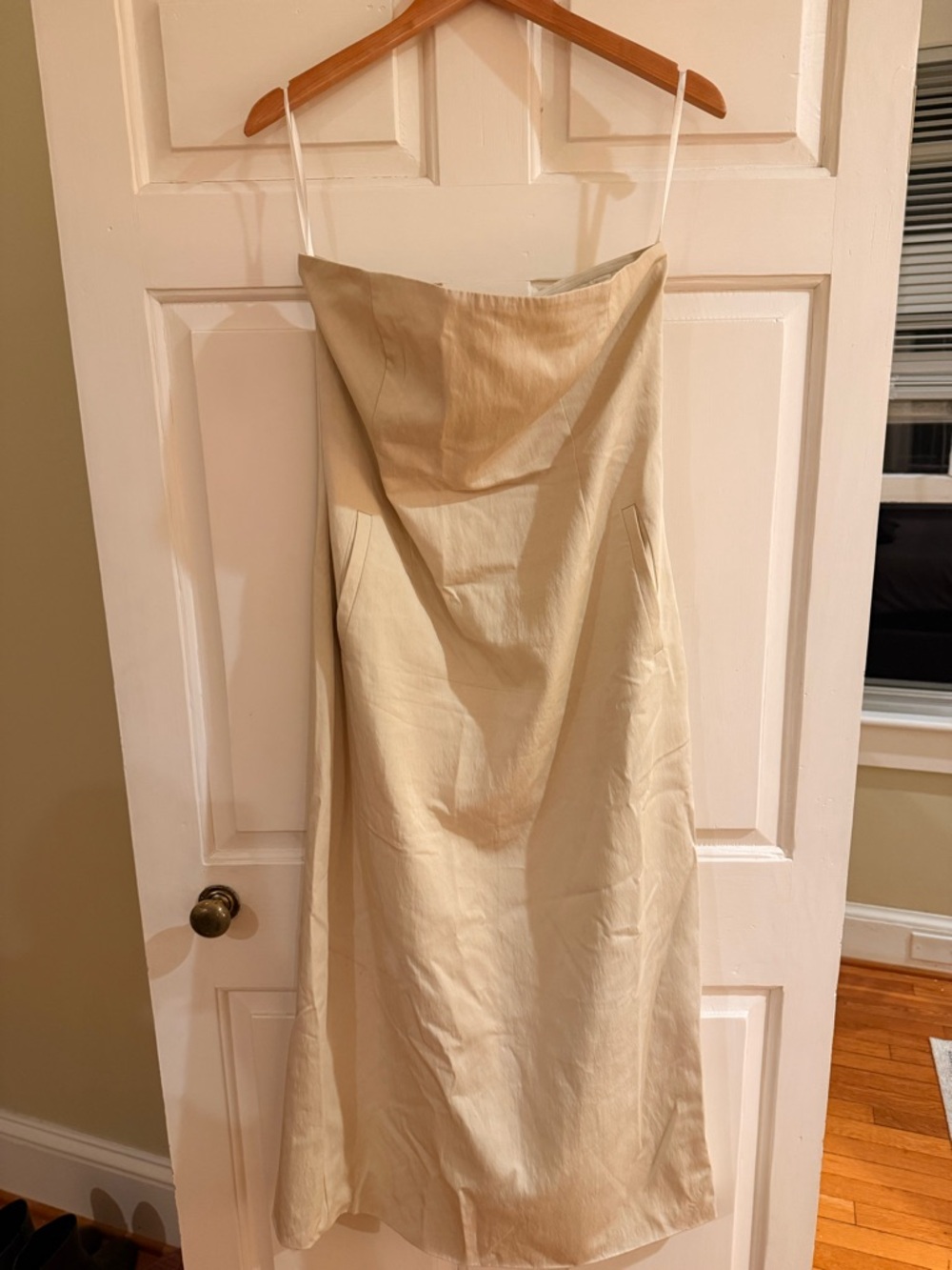 DISSH Cream Strapless Slip Dress